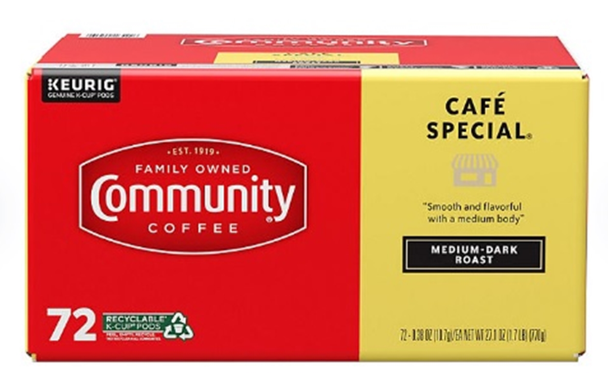 (image for) Community Coffee Cafe Special Medium-Dark Roast Single Serve, 72 ct.
